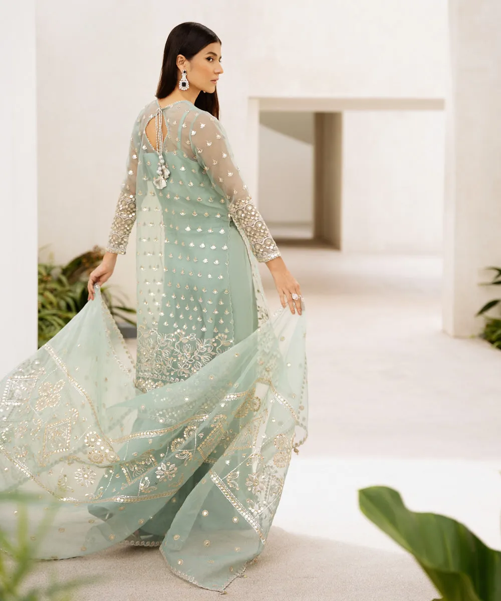 3 Piece -  Embroidered Organza Suit