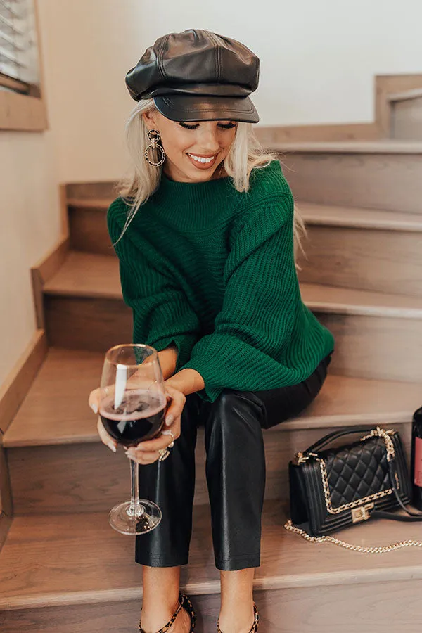 All The Feels Off Shoulder Sweater In Green