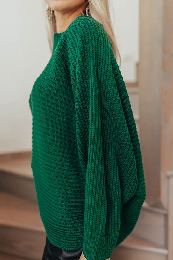 All The Feels Off Shoulder Sweater In Green