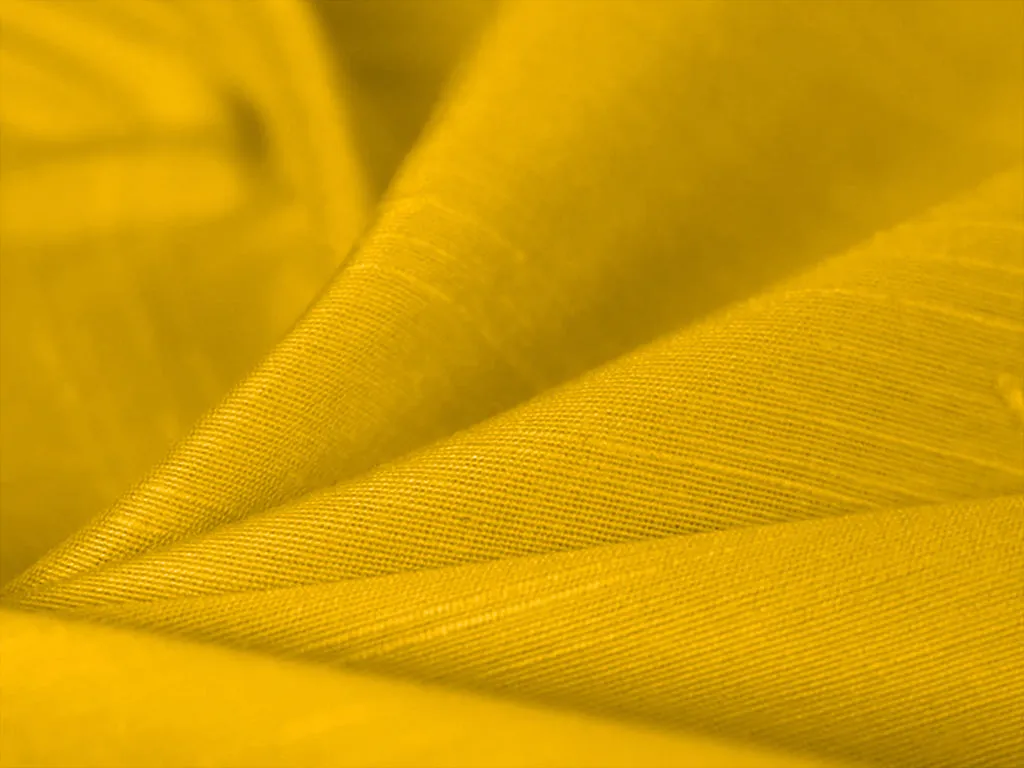 Amber Yellow Plain Bangalore Raw Silk Fabric