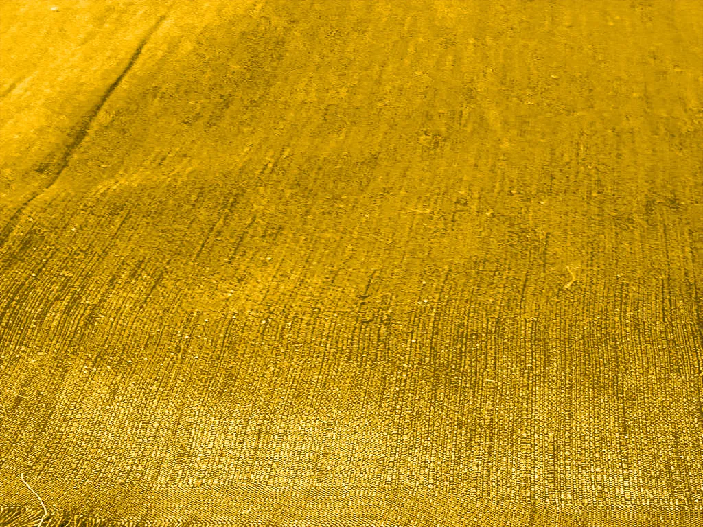 Amber Yellow Plain Bangalore Raw Silk Fabric