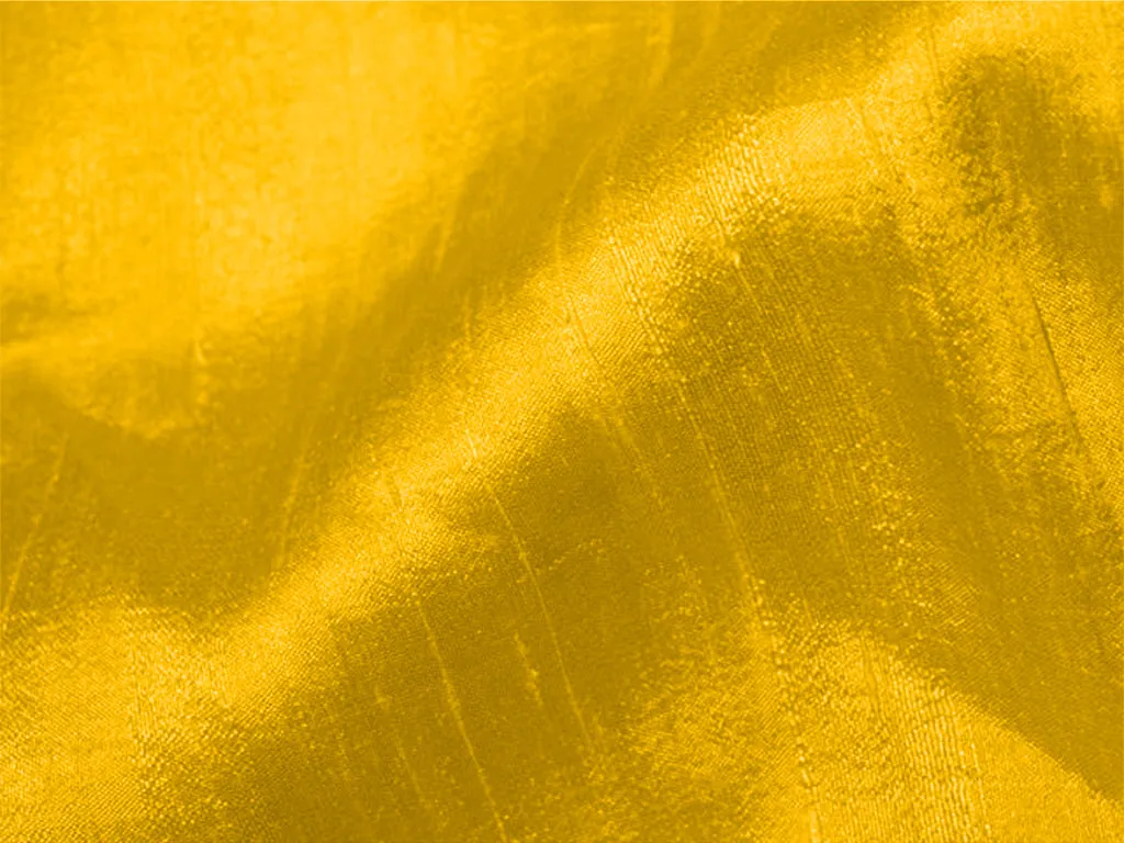 Amber Yellow Plain Bangalore Raw Silk Fabric