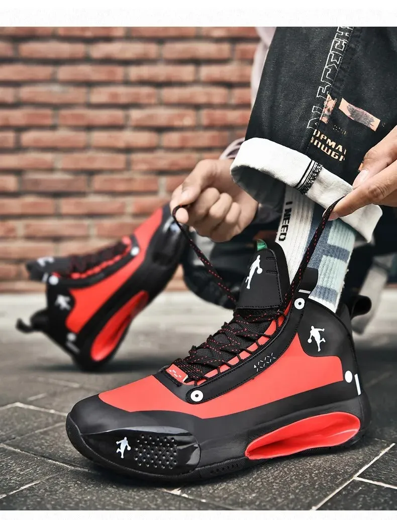 Basketball Shoes Lace-Up High Top Men's Retro Basketball Breathable Sneakers | AJ34