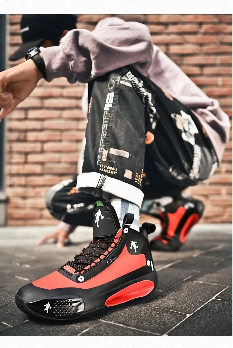 Basketball Shoes Lace-Up High Top Men's Retro Basketball Breathable Sneakers | AJ34