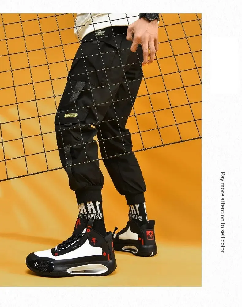Basketball Shoes Lace-Up High Top Men's Retro Basketball Breathable Sneakers | AJ34