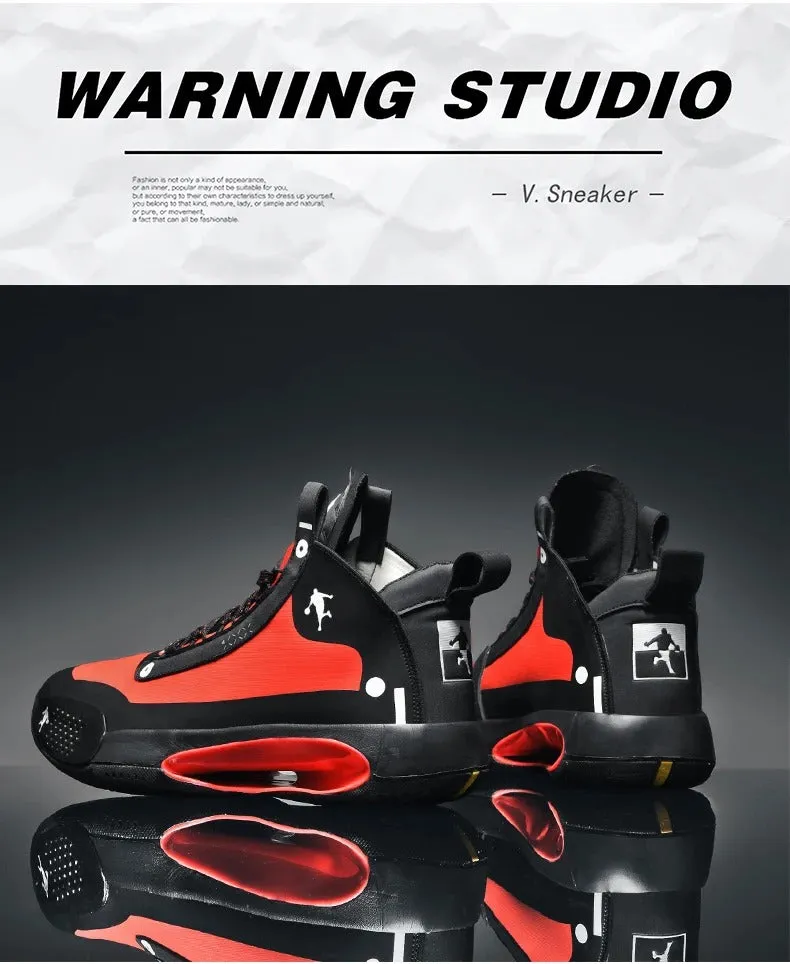 Basketball Shoes Lace-Up High Top Men's Retro Basketball Breathable Sneakers | AJ34