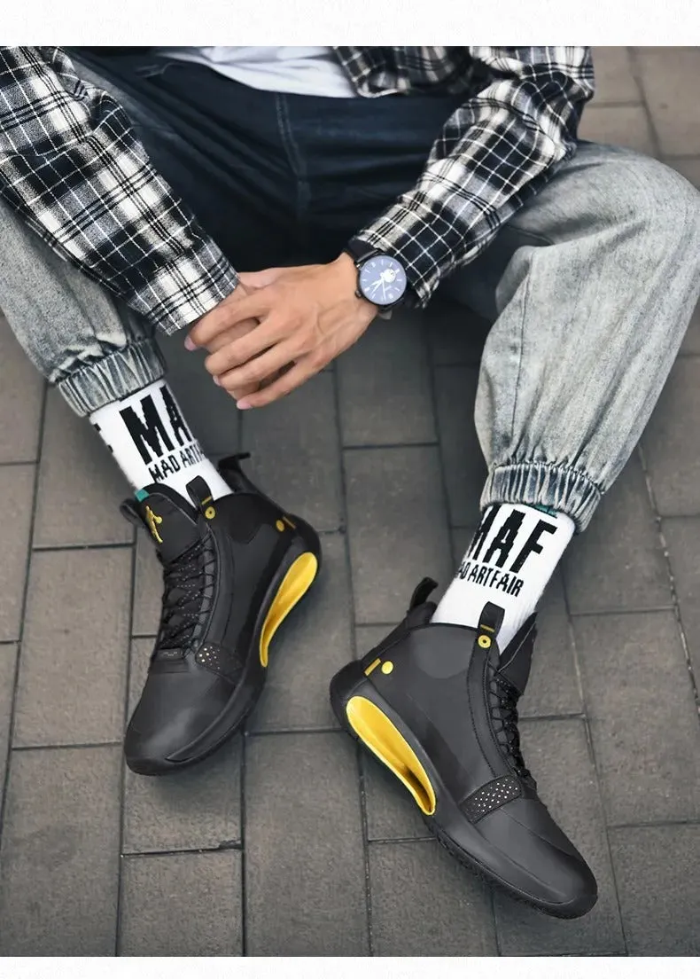 Basketball Shoes Lace-Up High Top Men's Retro Basketball Breathable Sneakers | AJ34