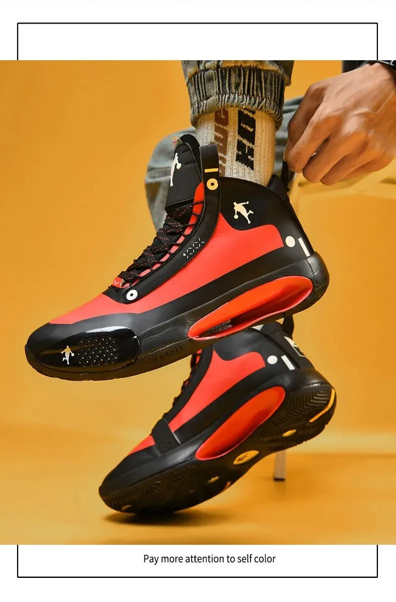 Basketball Shoes Lace-Up High Top Men's Retro Basketball Breathable Sneakers | AJ34