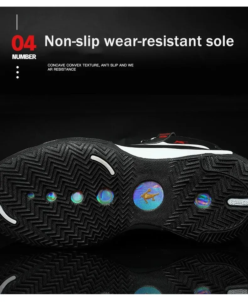 Basketball Shoes Lace-Up High Top Men's Retro Basketball Breathable Sneakers | AJ34