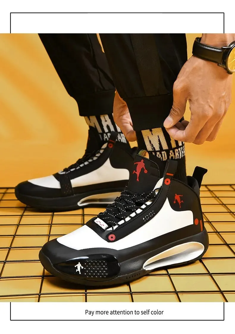 Basketball Shoes Lace-Up High Top Men's Retro Basketball Breathable Sneakers | AJ34