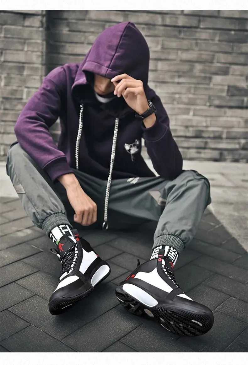 Basketball Shoes Lace-Up High Top Men's Retro Basketball Breathable Sneakers | AJ34