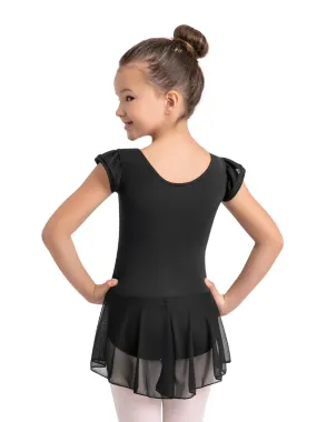 Black Puff Sleeve Skirt Leotard 11882c