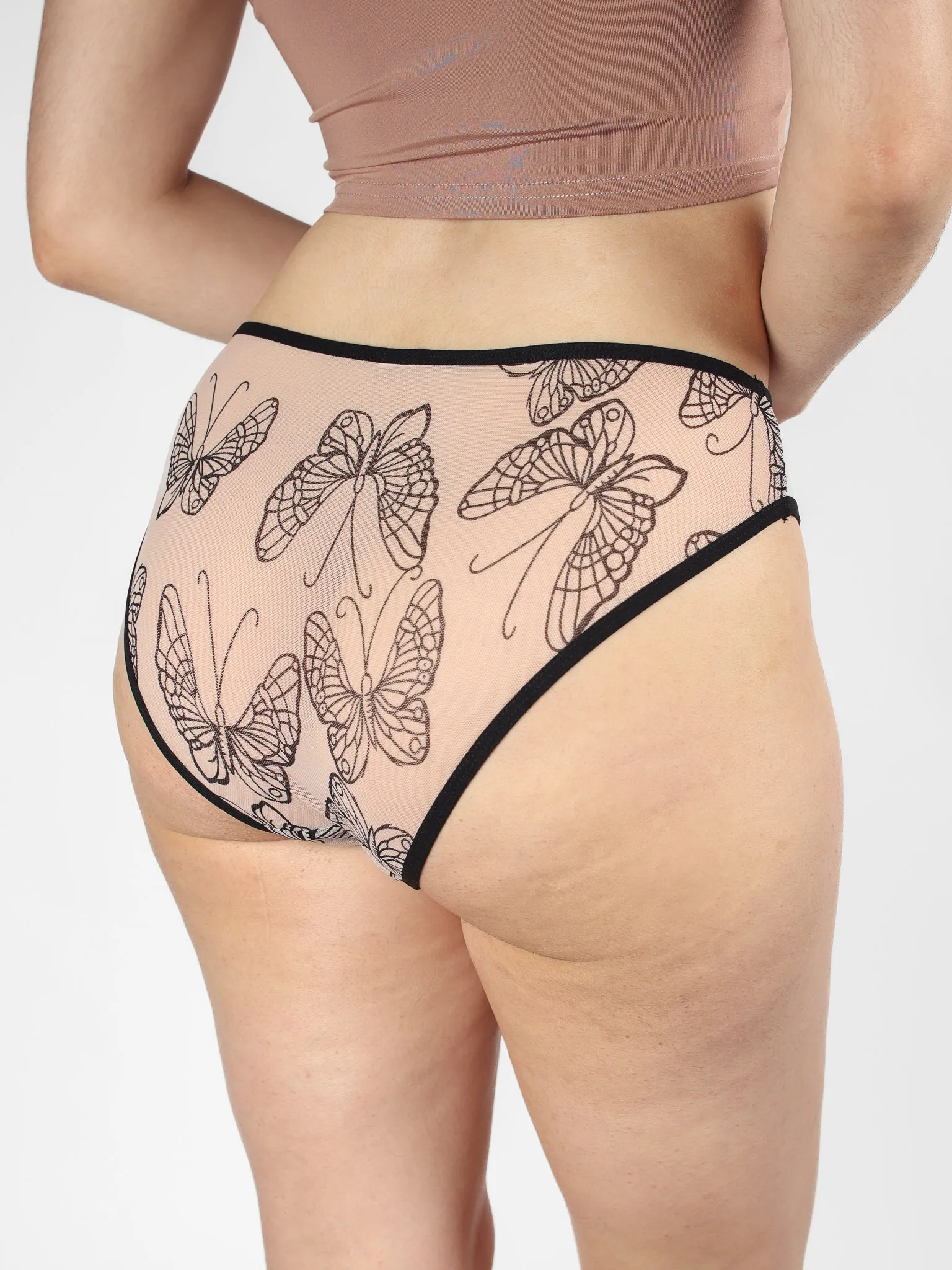 Butterfly Nude Mesh Briefs
