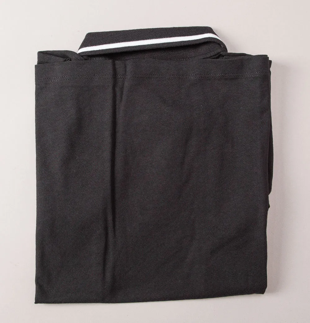 EA7 Core Stripe Collar Polo Shirt Black