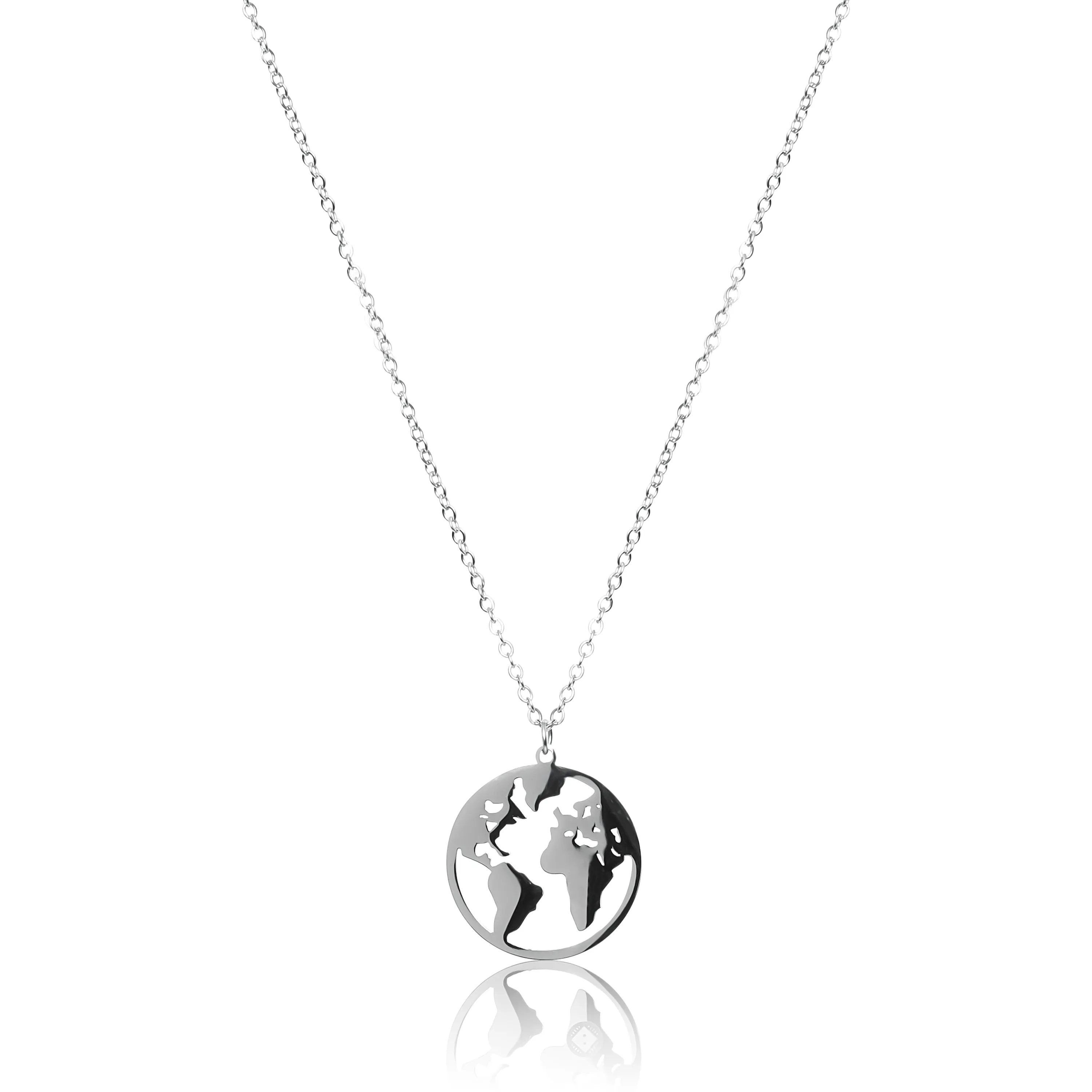 Earth Pendant Necklace - Silver / Gold