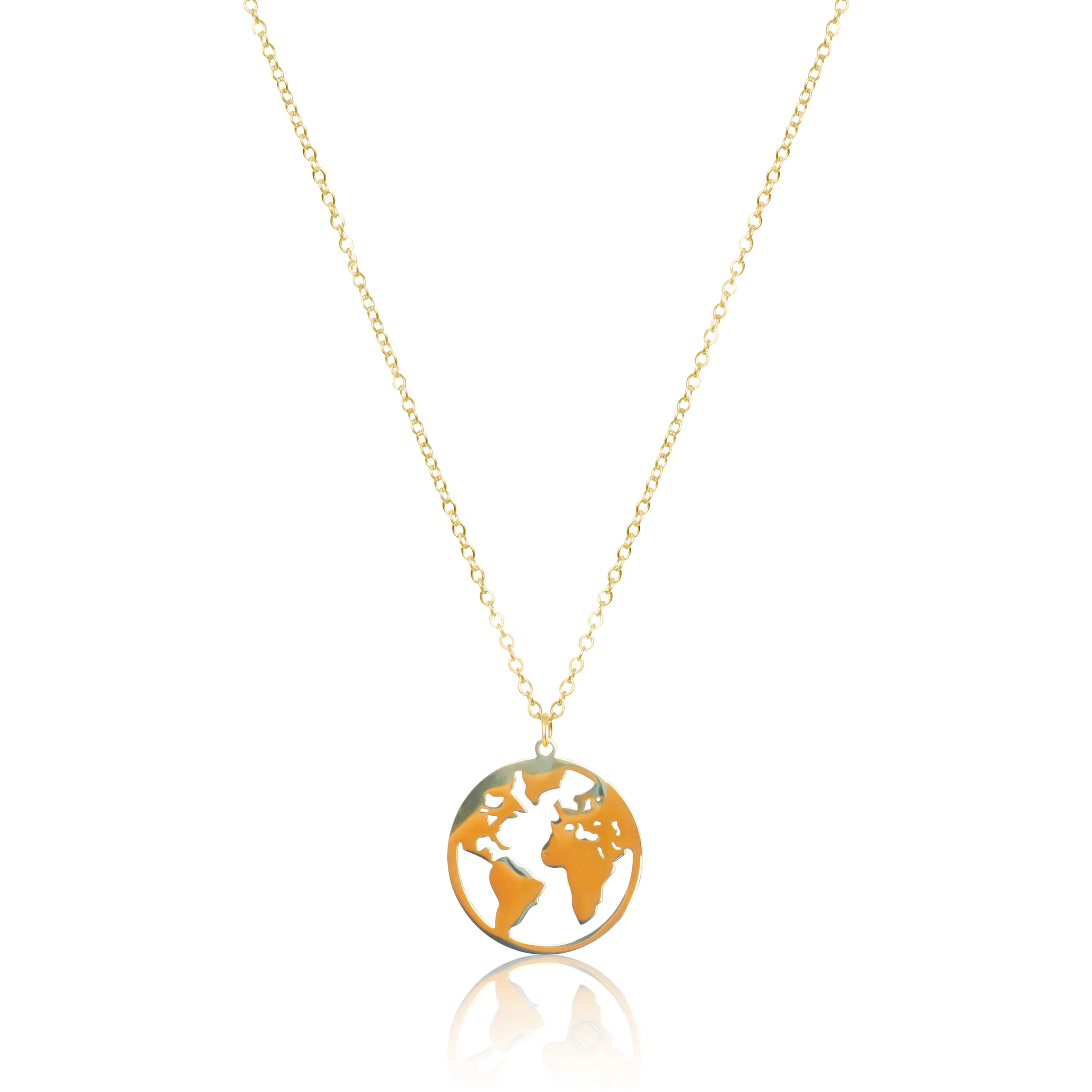 Earth Pendant Necklace - Silver / Gold