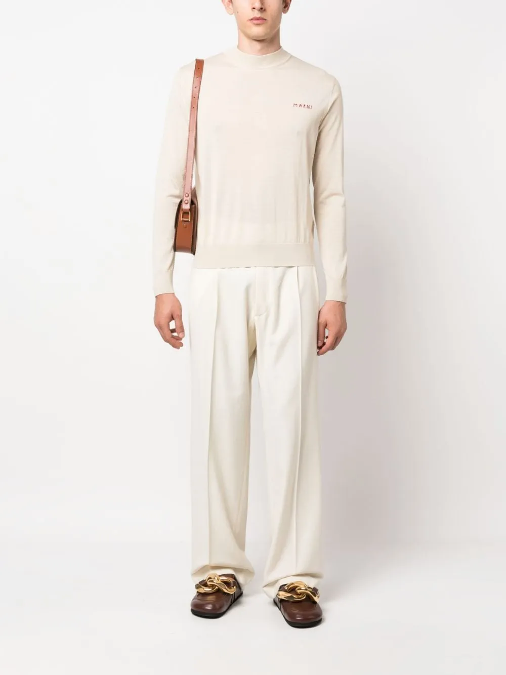 EMBROIDERED-LOGO VIRGIN-WOOL JUMPER