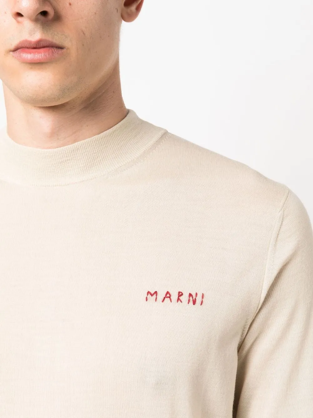 EMBROIDERED-LOGO VIRGIN-WOOL JUMPER