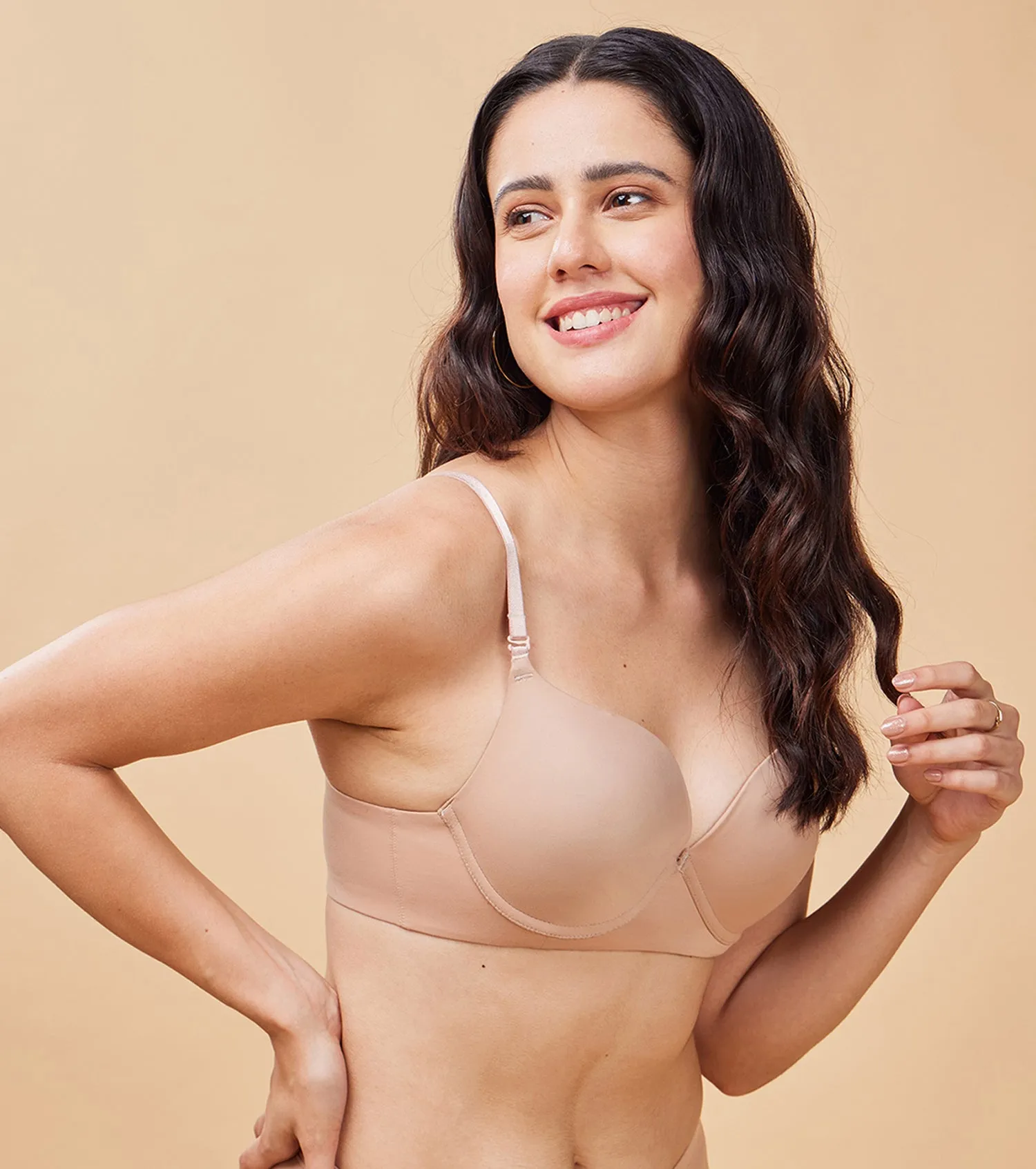 Enamor Body Transform F114 Air Brush Multiway Plunge Push-Up Bra for Women- Medium Coverage, Padded and Wired