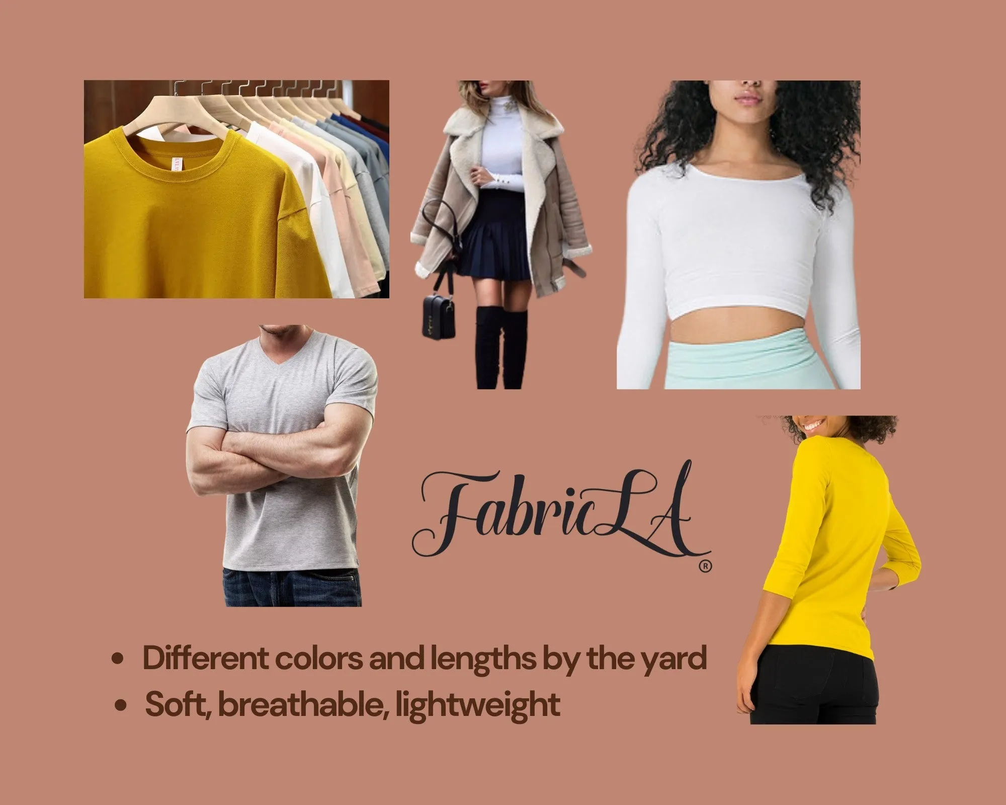 FabricLA 10oz Cotton Spandex Jersey | DK Orange
