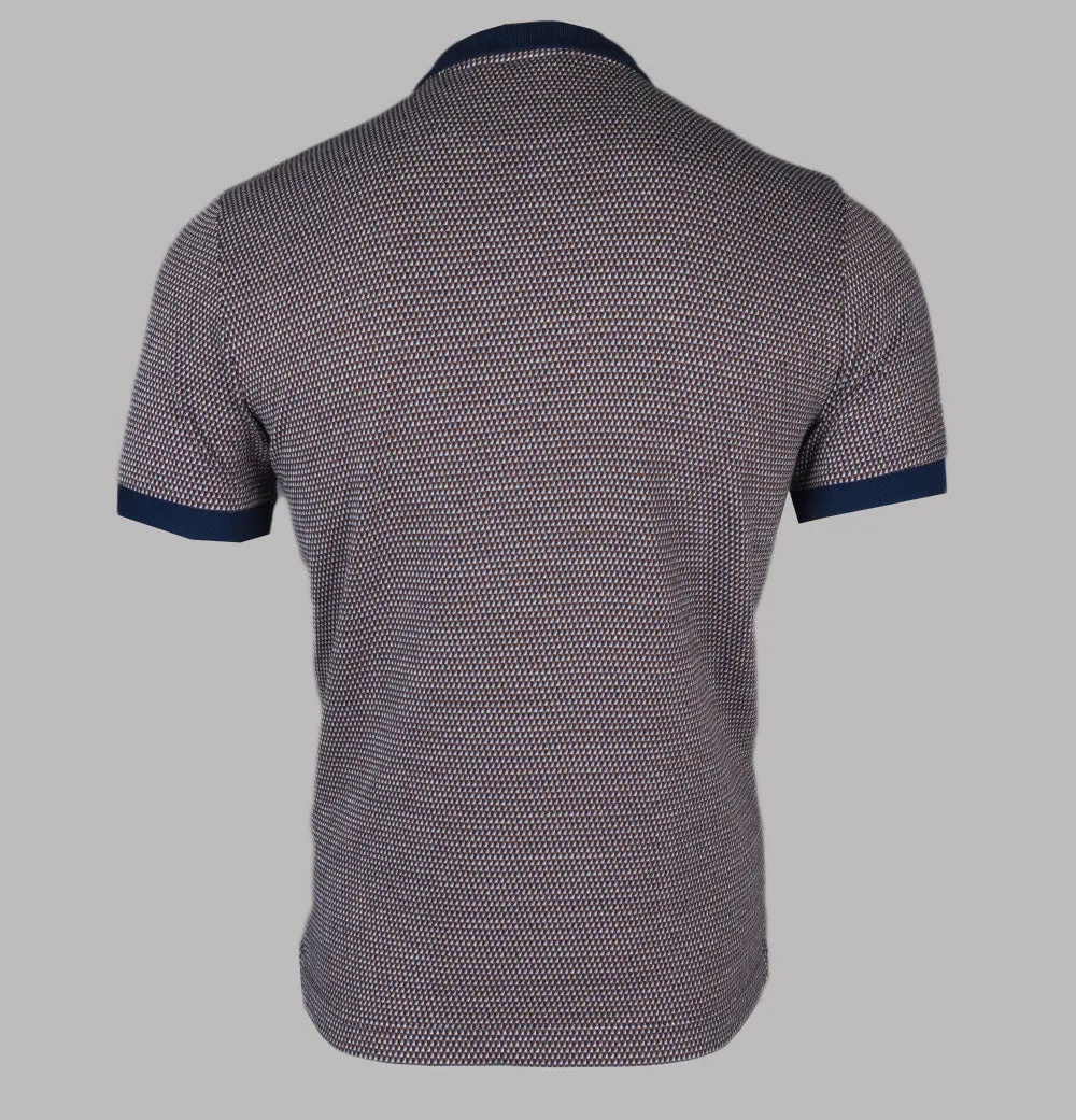 Farah Camden Jacquard Polo Shirt Navy