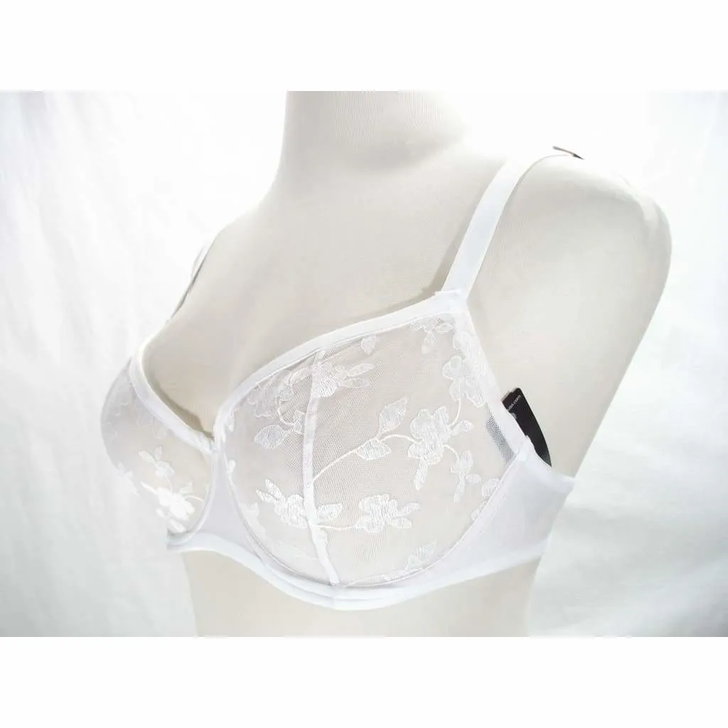 Felina 190013 Sabrina Semi Sheer Lace Demi Underwire Bra 38DDD White