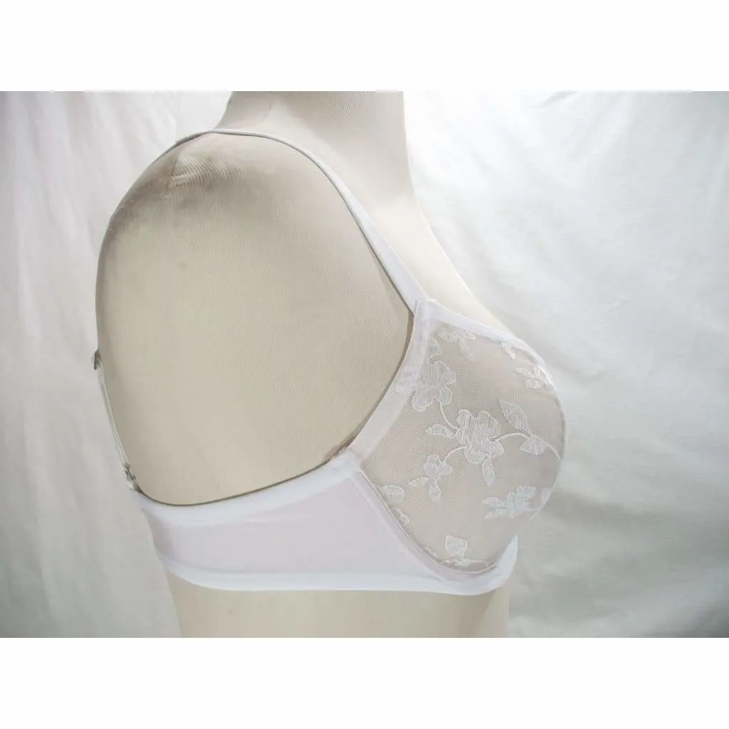 Felina 190013 Sabrina Semi Sheer Lace Demi Underwire Bra 38DDD White