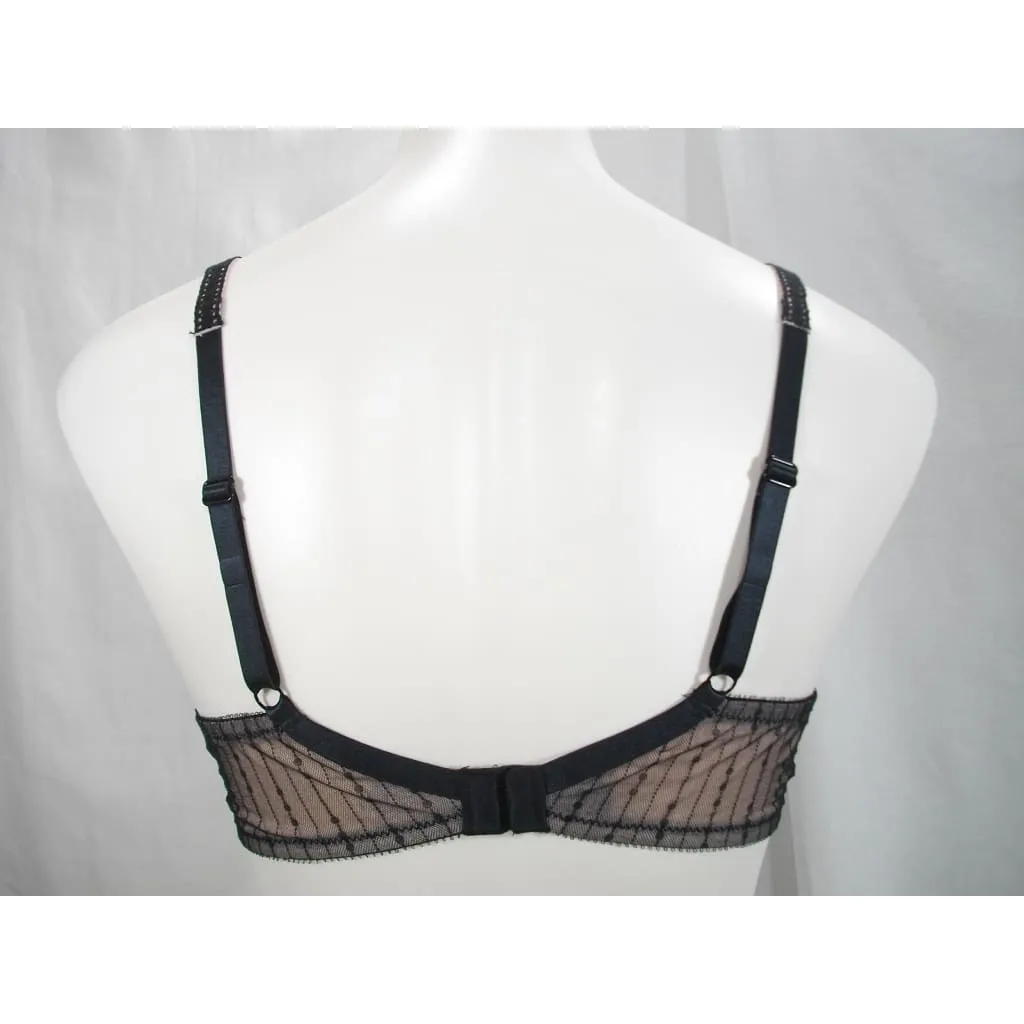 Felina 190215 Christelle Sheer Lace 3-Part Cup Full Busted Underwire Bra 34C Black NWT