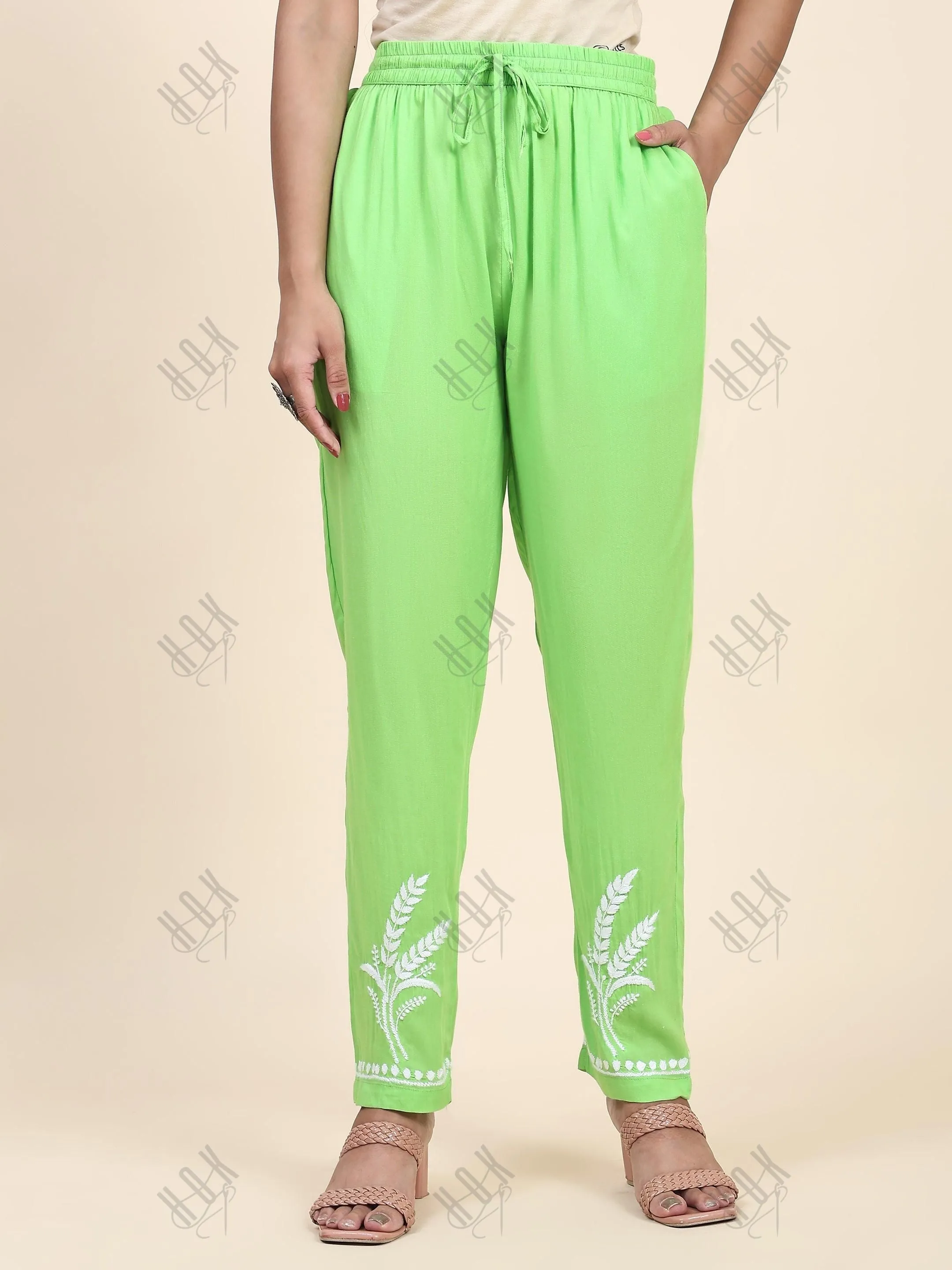 Fizaa Chikankari Short Modal Kurta Set - Green