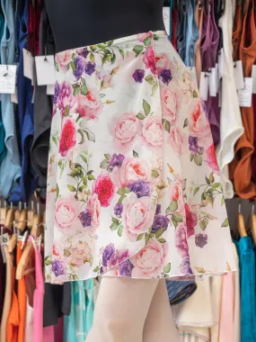 Floral White Wrap Long Dance Skirt MP339