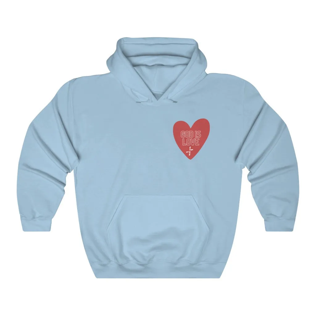 God is Love Heart Unisex Heavy Blend™ Hooded Sweatshirt