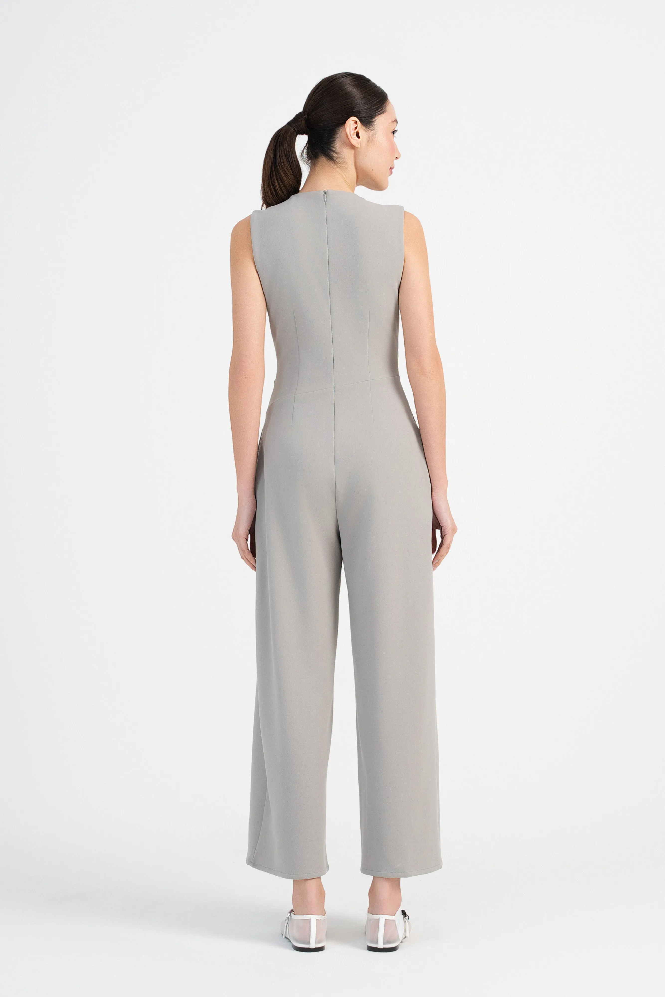 Jayla V-Neck Jumpsuit in Gainsboro Grey