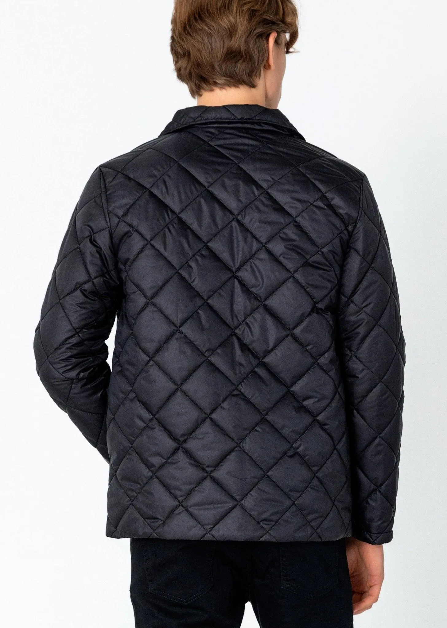 Light Padded Zipper Closure Jacket - Black