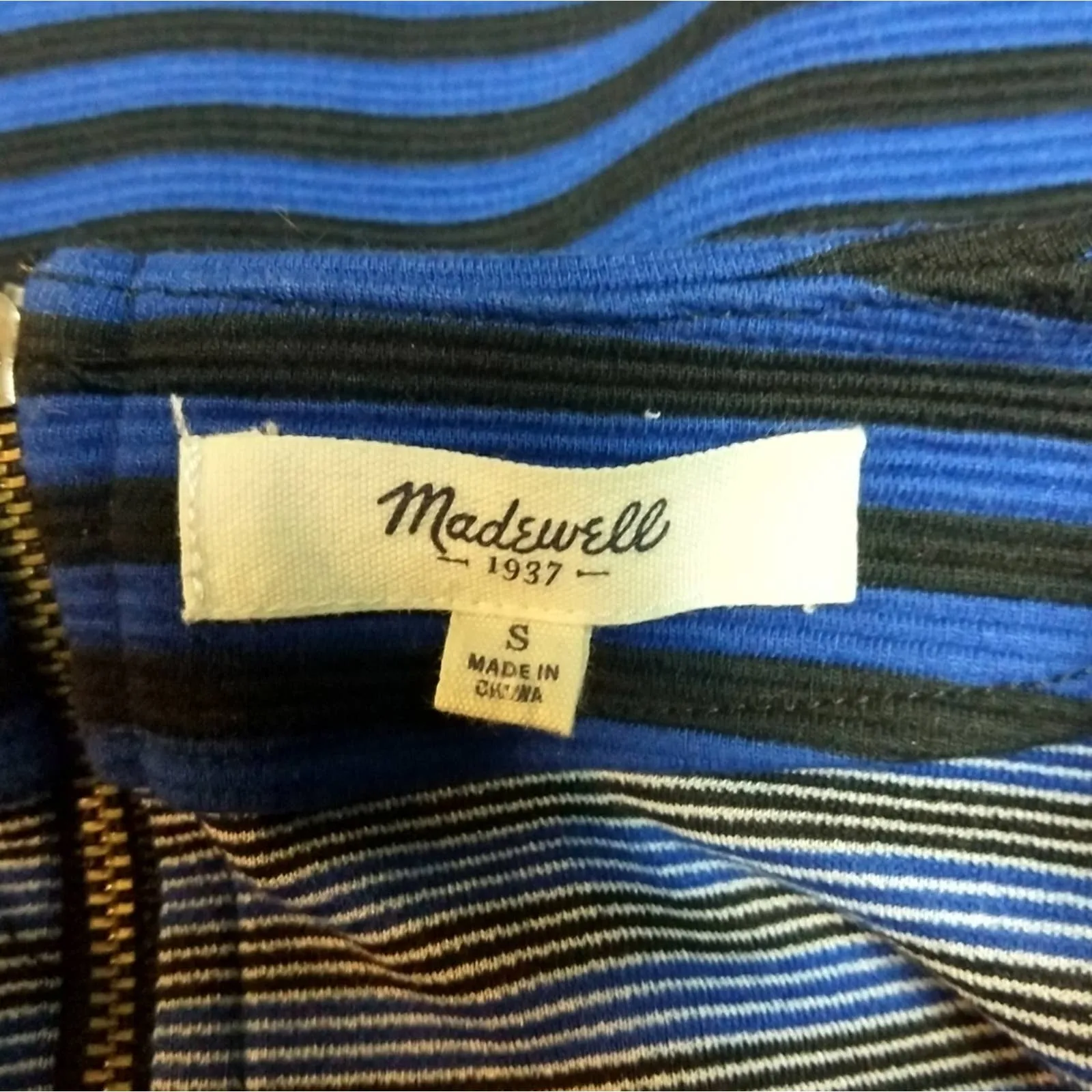 Madewell Gallerist Ponte Top Blue Black Stripe