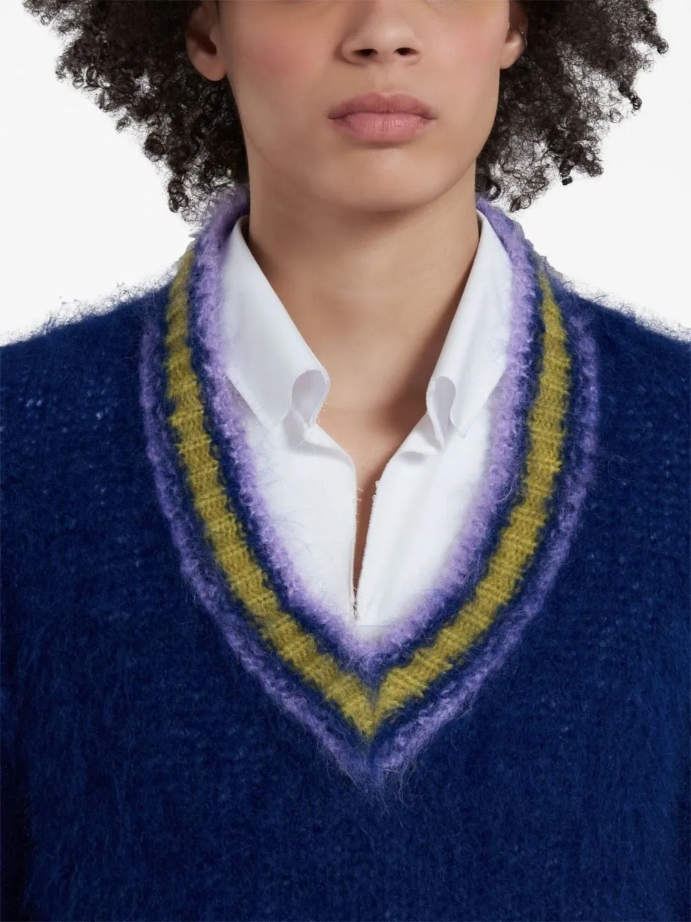 MARNI V-NECK MOHAIR-BLEND JUMPER