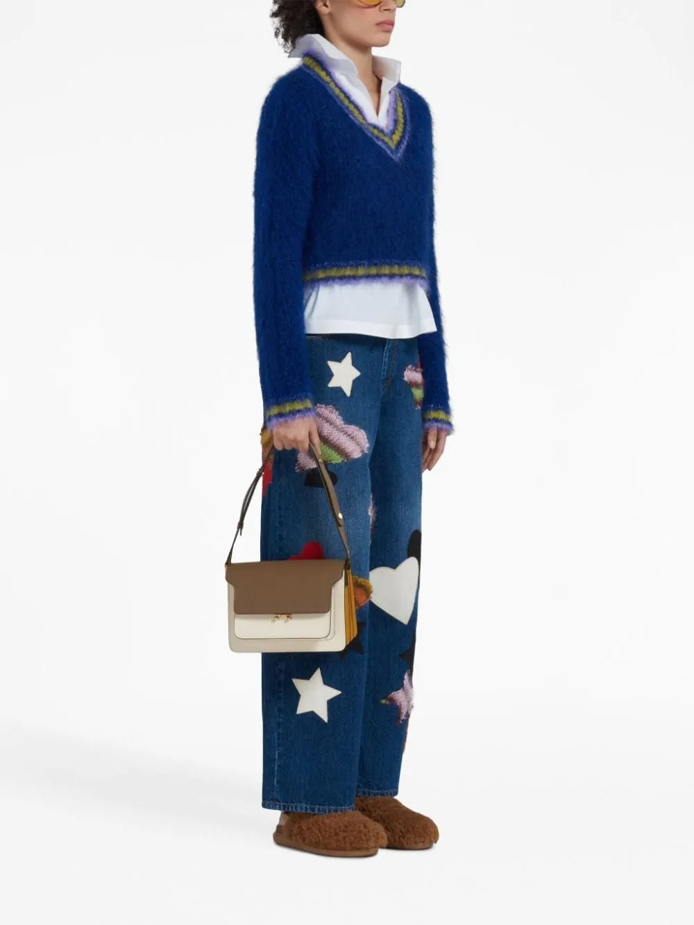 MARNI V-NECK MOHAIR-BLEND JUMPER