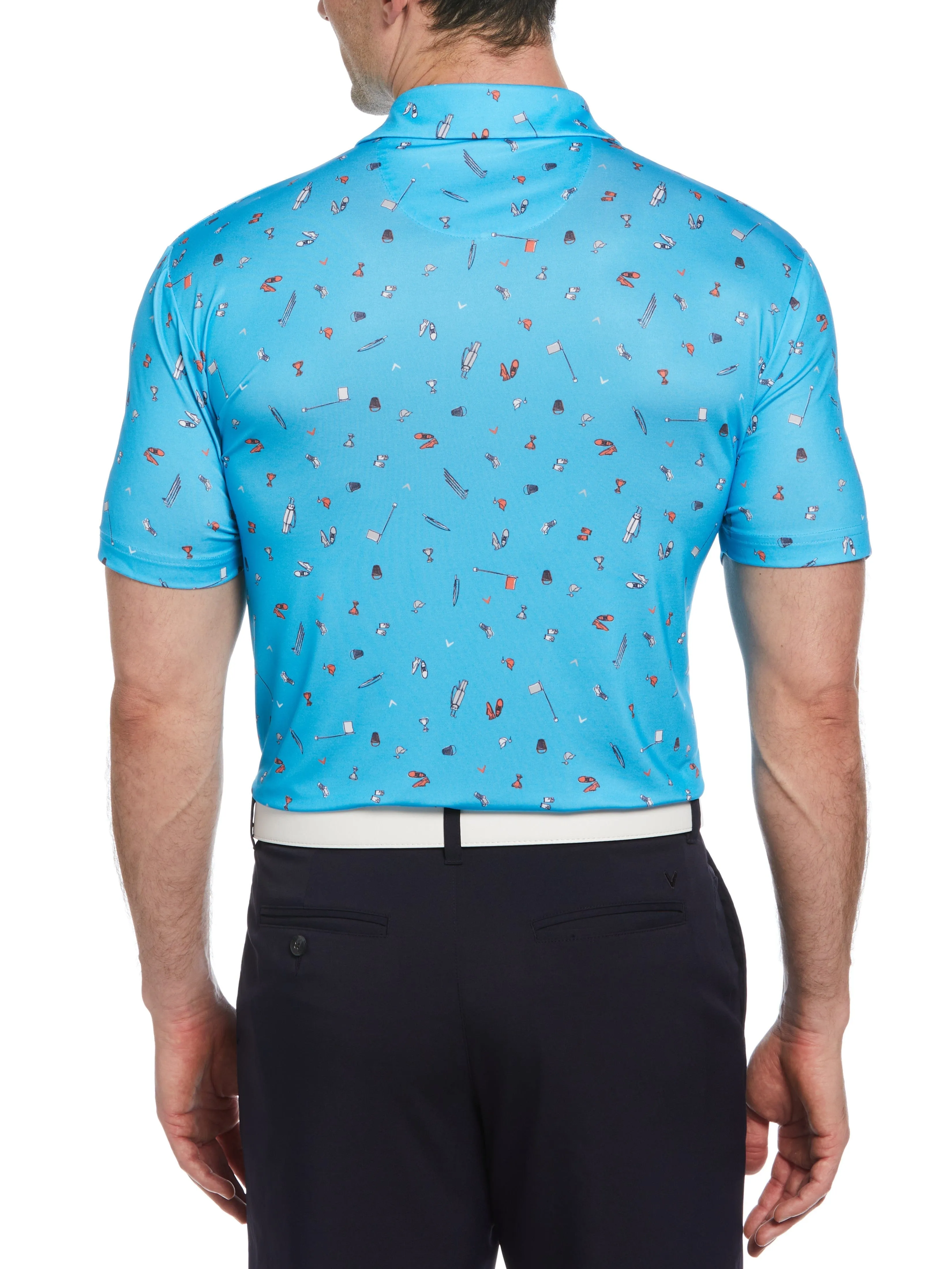 Men's Tee Time Print Golf Polo Shirt