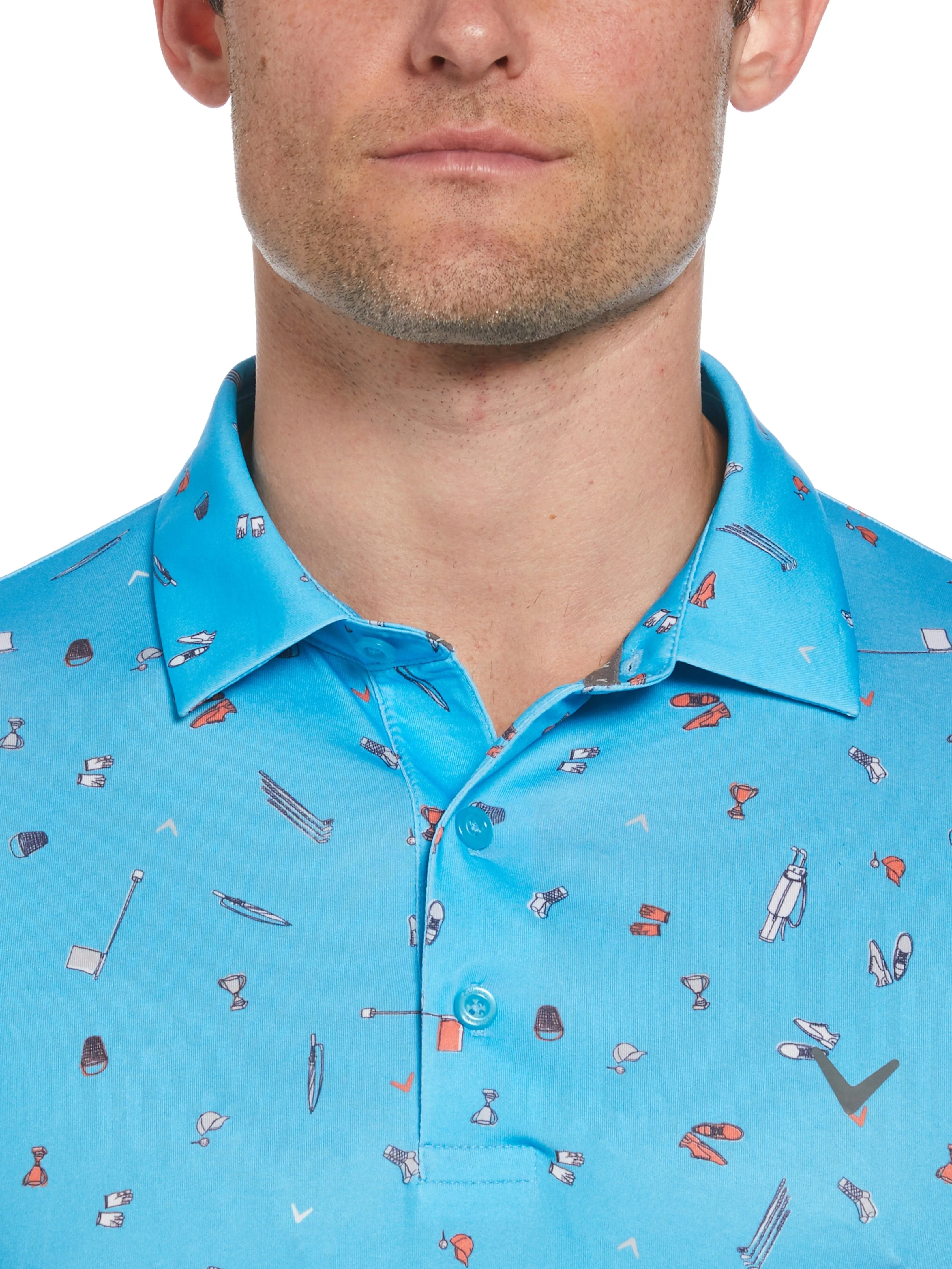 Men's Tee Time Print Golf Polo Shirt