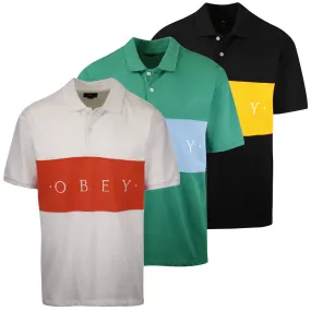 OBEY Men's Color Block Button S/S Polo Shirt (S34)
