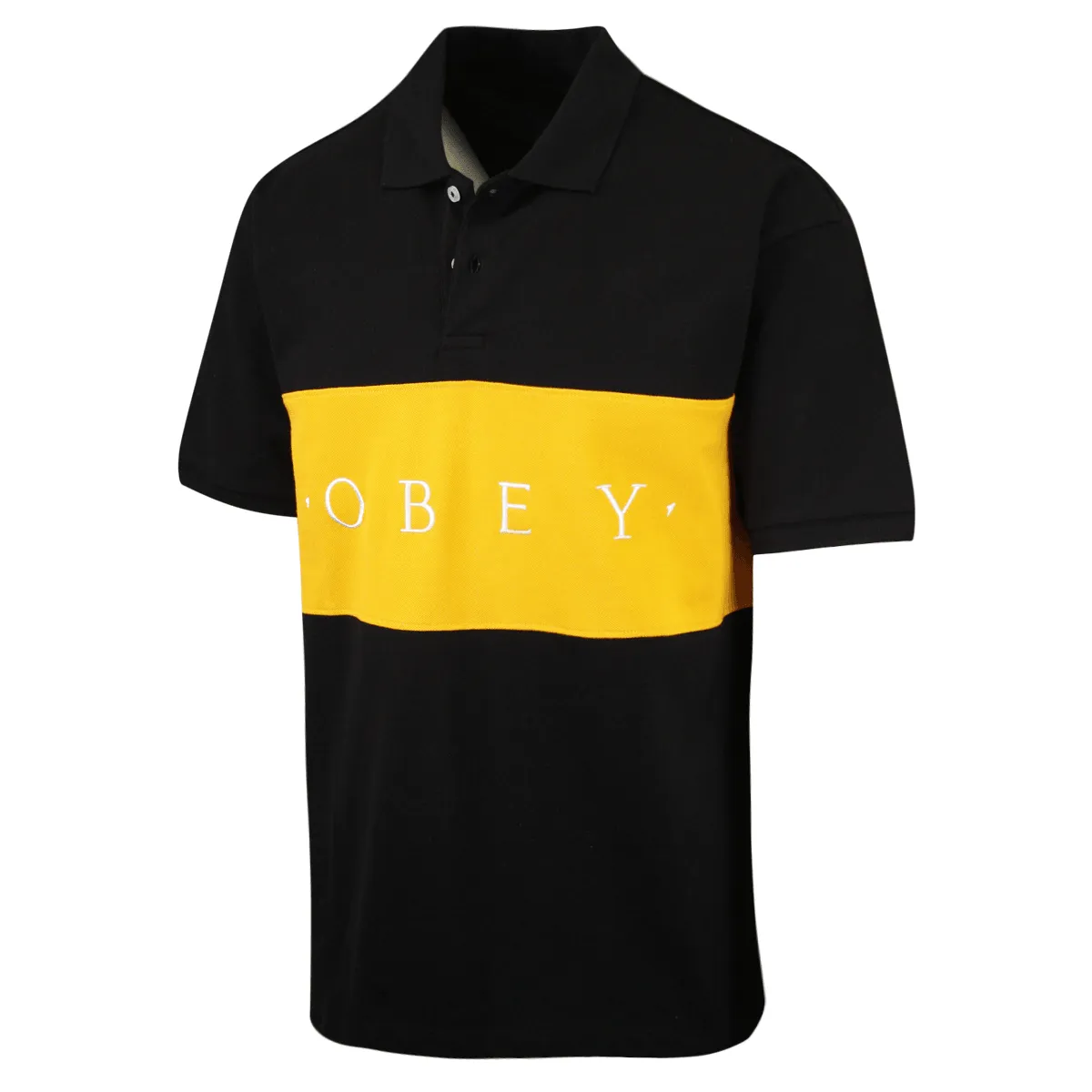 OBEY Men's Color Block Button S/S Polo Shirt (S34)