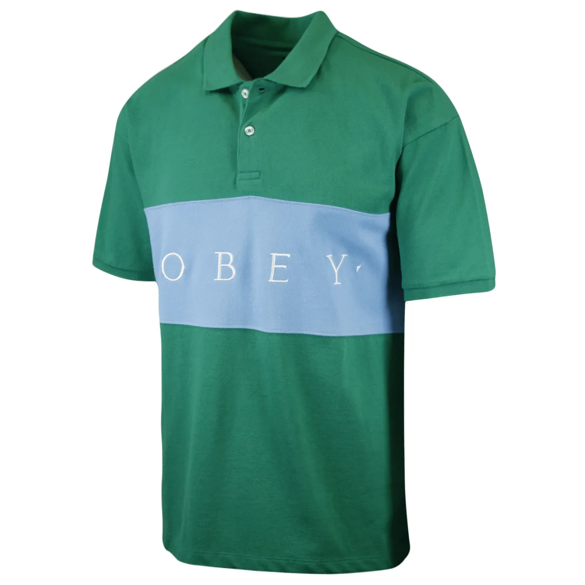 OBEY Men's Color Block Button S/S Polo Shirt (S34)
