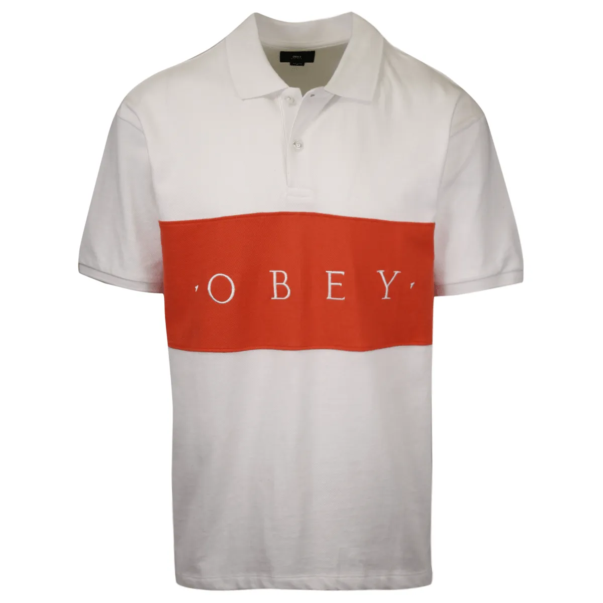 OBEY Men's Color Block Button S/S Polo Shirt (S34)