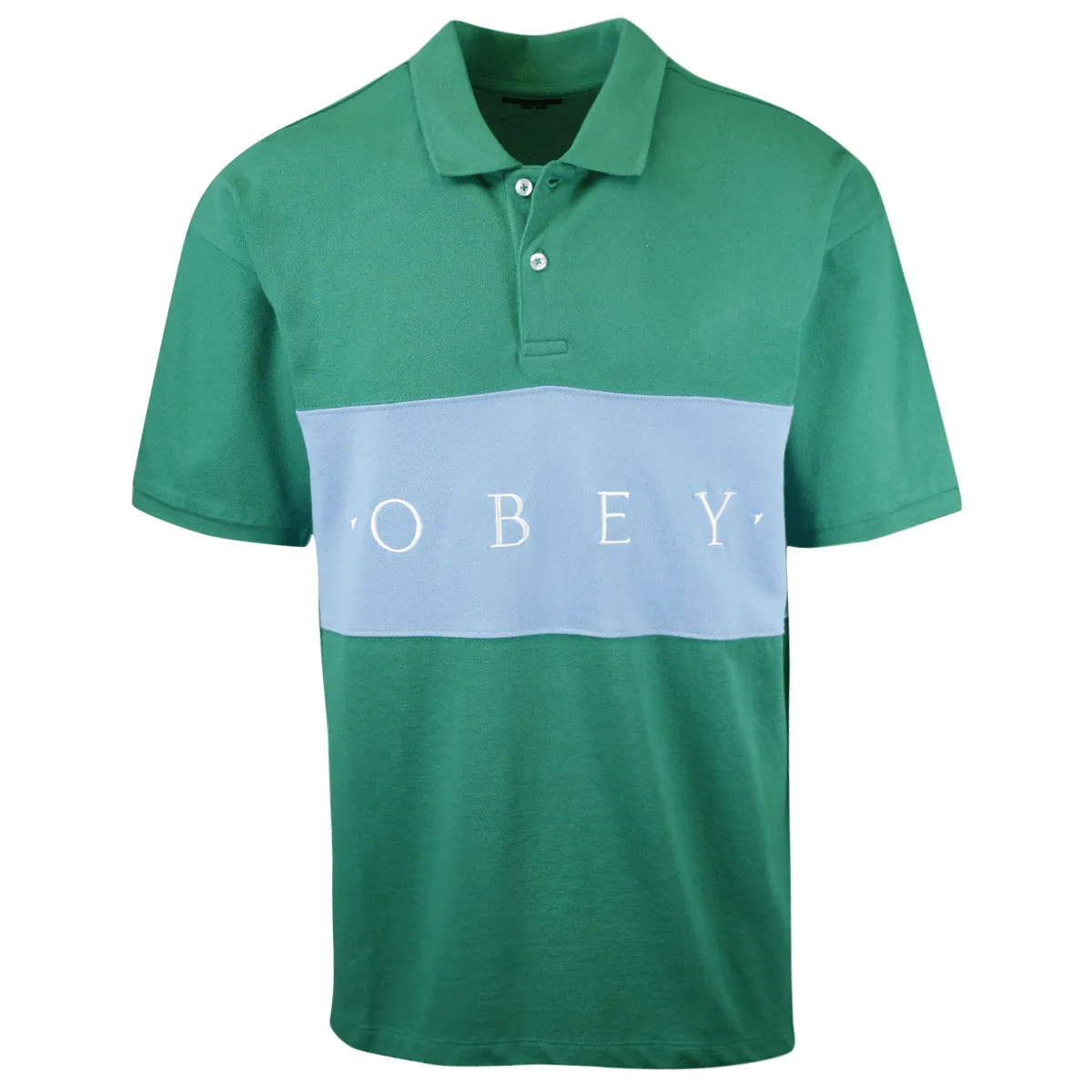 OBEY Men's Color Block Button S/S Polo Shirt (S34)