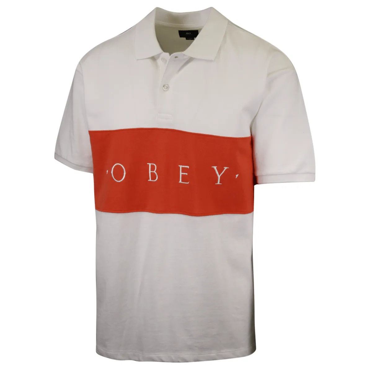 OBEY Men's Color Block Button S/S Polo Shirt (S34)