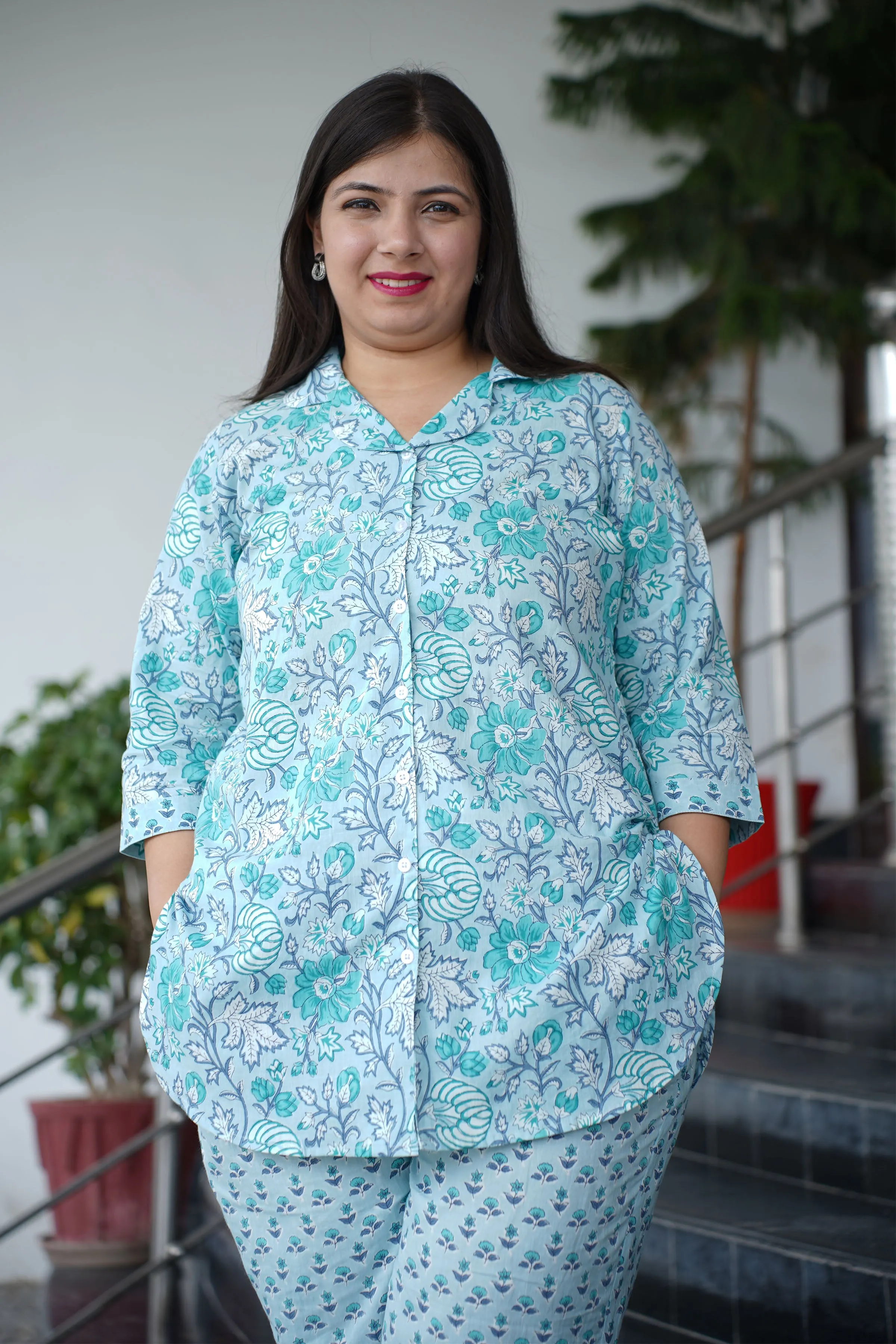 Pastel Sky Block Printed Co-ord Set