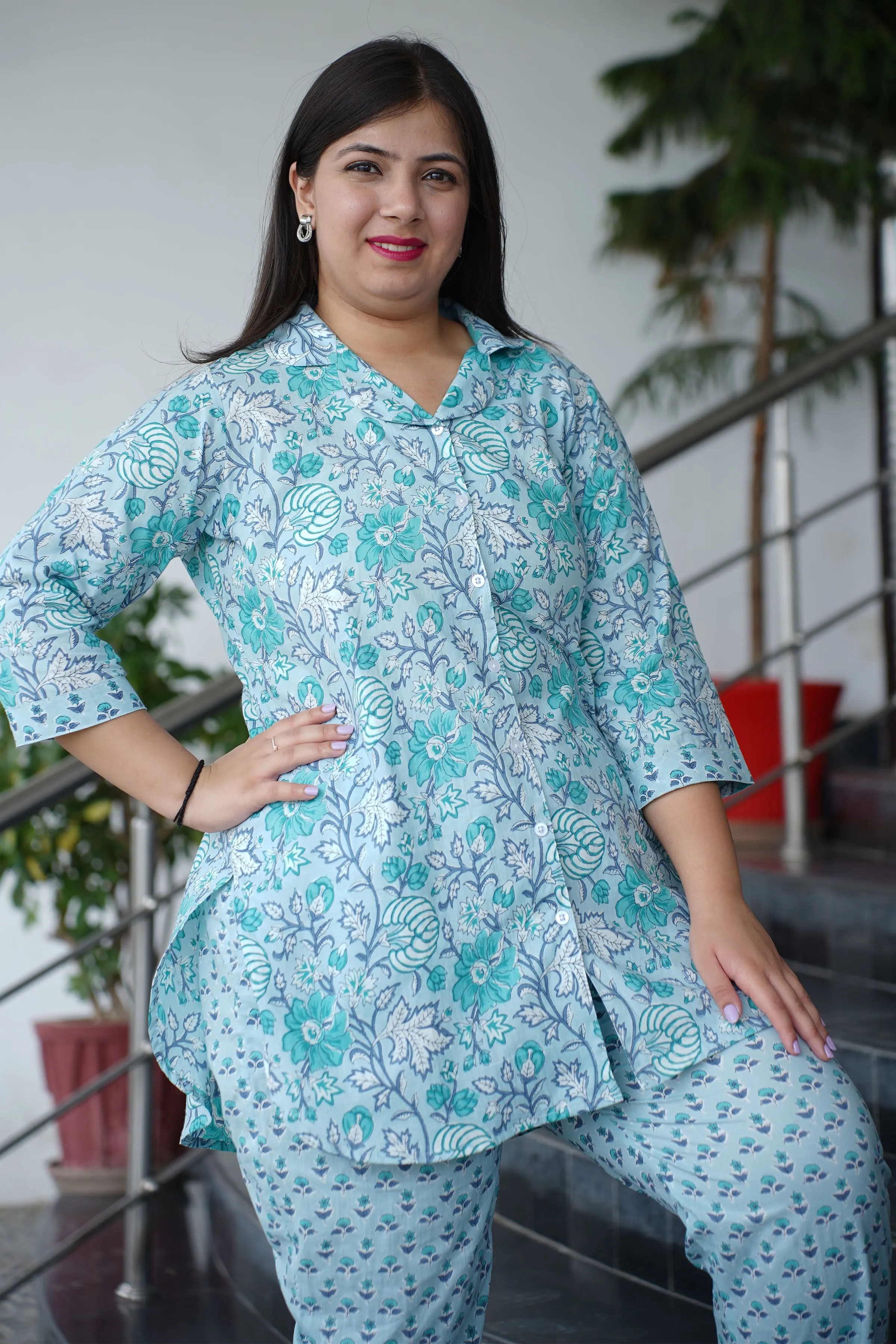 Pastel Sky Block Printed Co-ord Set