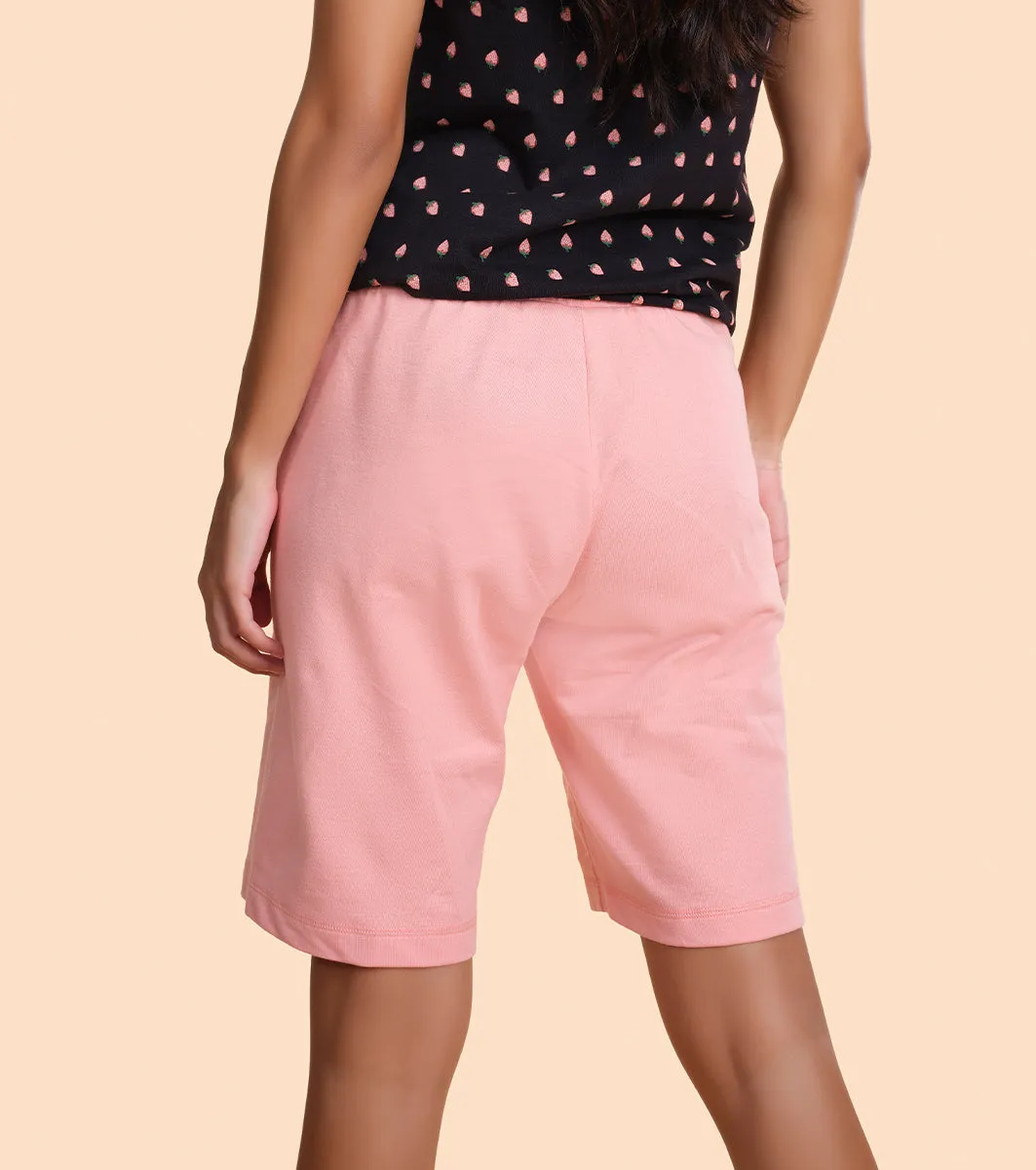Relax Bermuda | Knee Length Shorts With Adjustable Waistband & Pockets