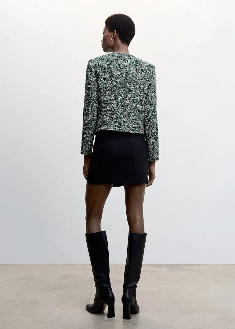 Tweed jacket with buttons